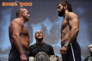 Andrei Arlovski (right) and Fedor Emelianenko